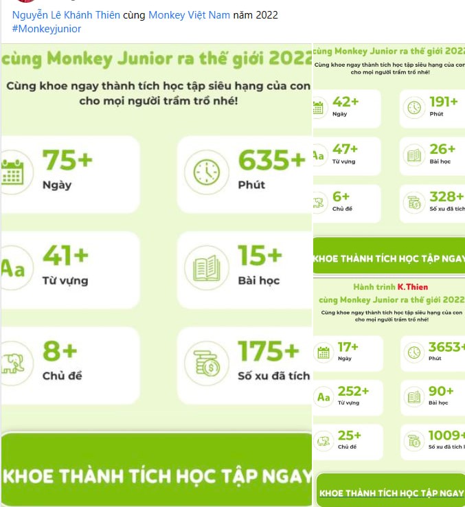 Duykhanh story, young users, Monkey app, teach children