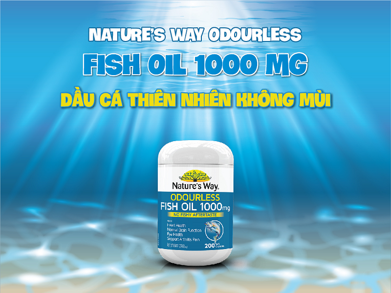 Viên uống dầu cá Omega-3 Odourless Fish Oil 1000mg. (Ảnh: Sưu tầm Internet)