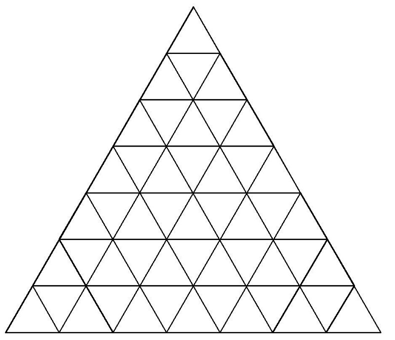 Đếm số hình tam giác đơn và tam giác tư trong hình vẽ trên. (Ảnh: Sưu tầm Internet)