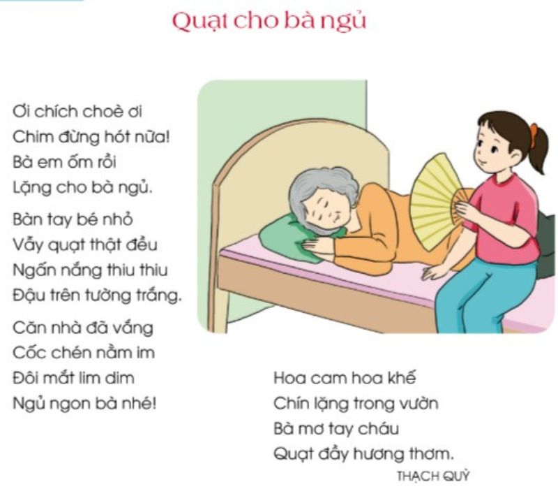 Tiếng Việt lớp 3 quạt cho em ngủ.  (Ảnh: Chụp cuốn Cánh diều)