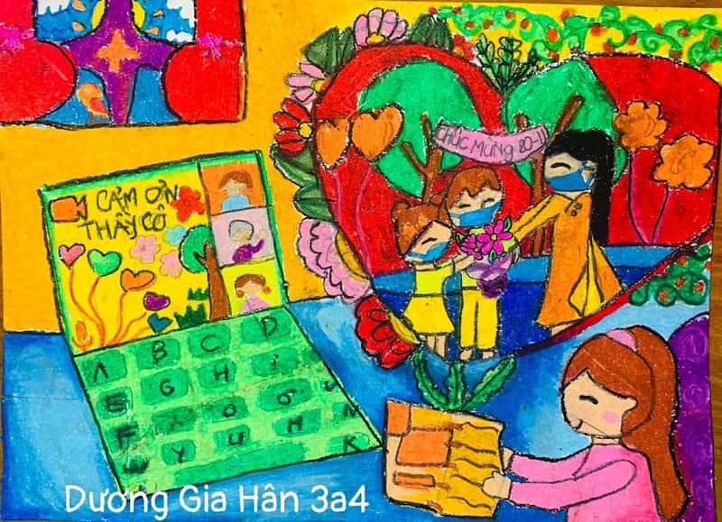 1001+ Mẫu tranh vẽ 20/11 ngày Nhà Giáo Việt Nam đơn giản, ý nghĩa