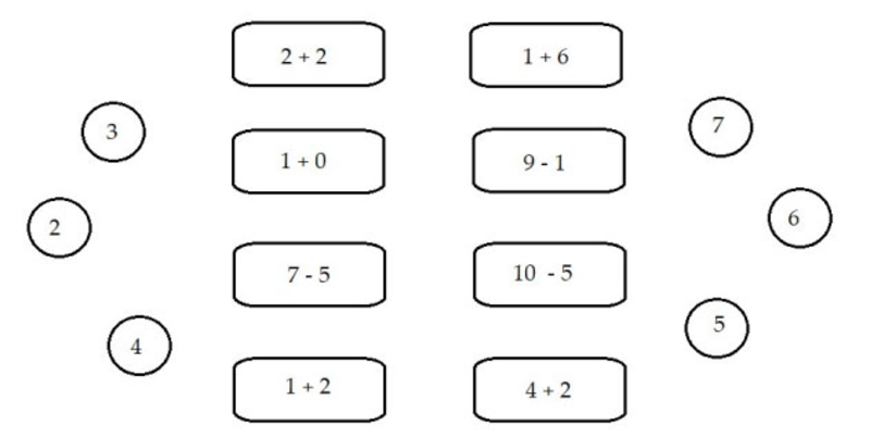 Các bé làm toán lớp 1 nối ô trống với số phù hợp (Nguồn ảnh: Sưu tầm internet)