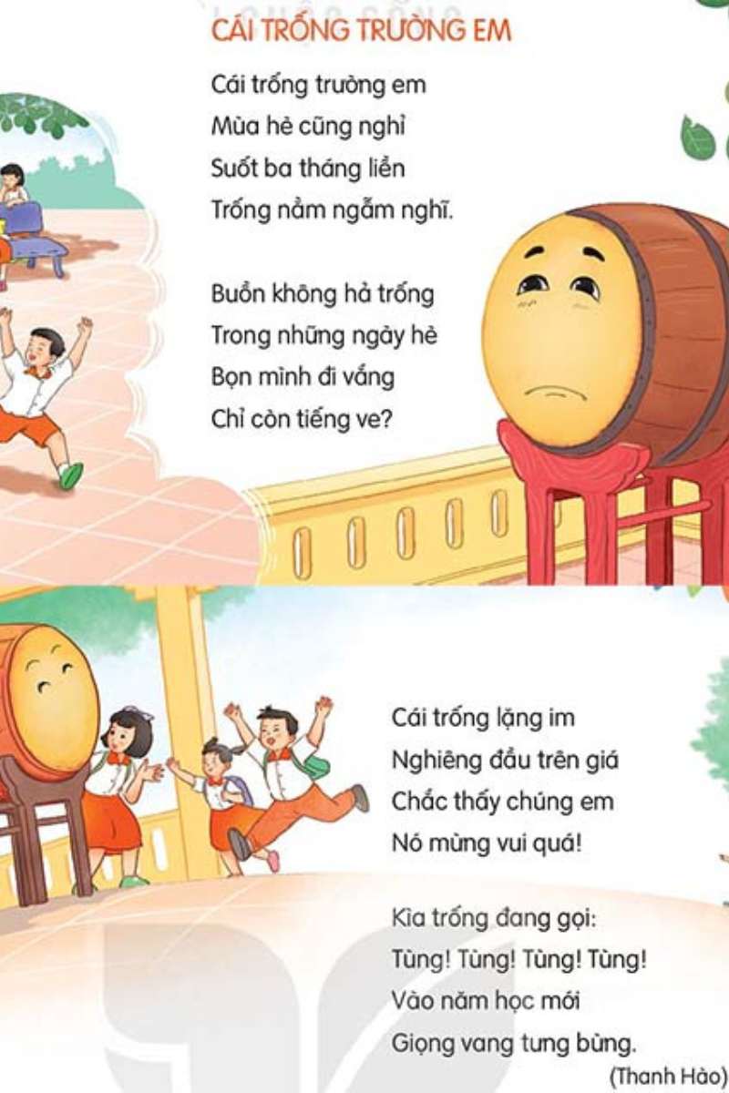 Tiếng Việt lớp 2 bài 11 Tiếng trống trường em.  (Ảnh: Sưu tầm Internet)