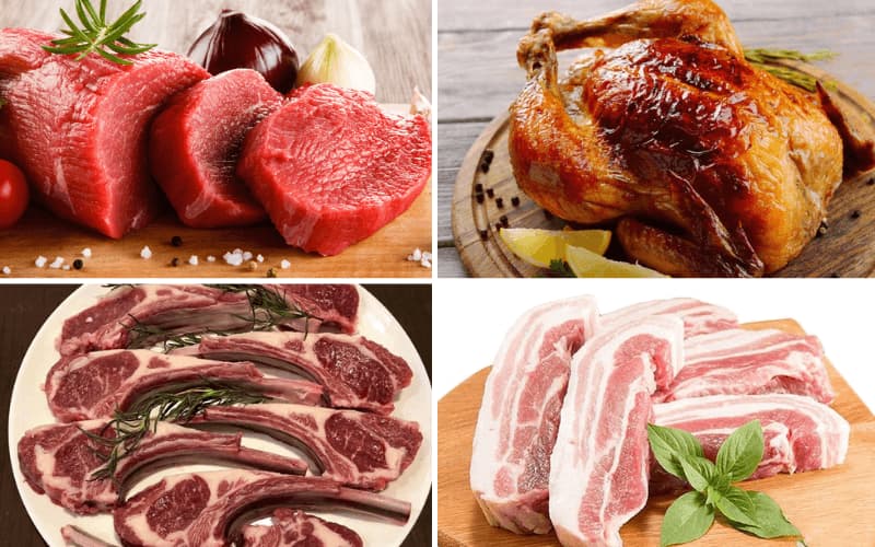 Các loại thịt không chứa carb thông thường.  (Ảnh: Sưu tầm Internet)