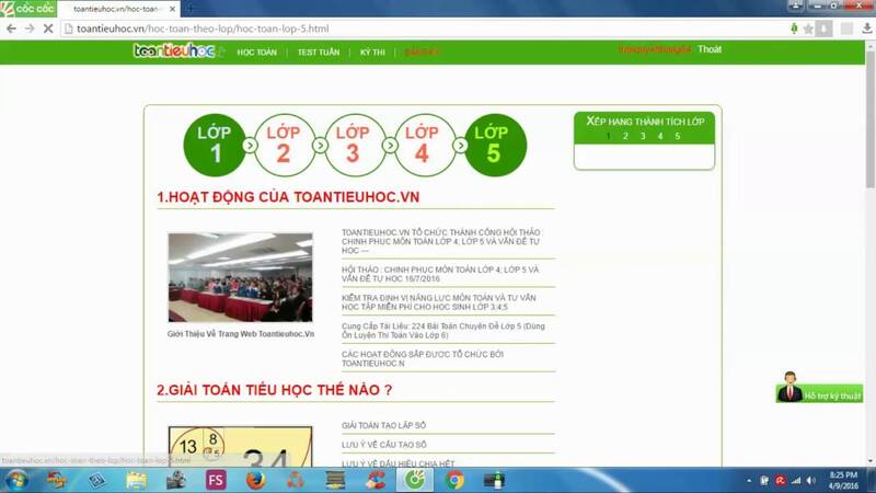 Website học toán toantieuhoc.vn (Nguồn ảnh: Sưu tầm internet)