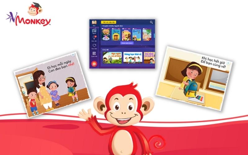 Vmonkey là ứng dụng dạy học tiếng Việt, tích hợp nhiều trò chơi, truyện hấp dẫn dành cho trẻ em.  (Ảnh: Khỉ con)