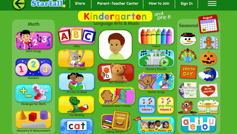 Starfall.com: Free English learning website for 5-year-olds.  (Photo: Internet Collection)