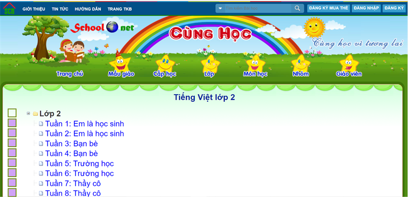 Website học tiếng Việt lớp 2 trực tuyến, mang lại hiệu quả cao. (Ảnh: thegioididong.com)