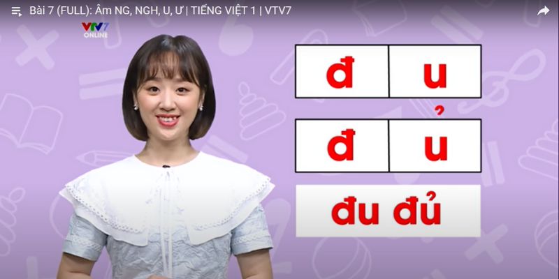 Học cách đánh vần tiếng Việt.  (Ảnh: VTV7)