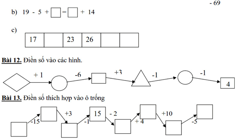 Bài tập liên quan đến toán ô vuông lớp 1 cho bé (Nguồn ảnh: Sưu tầm internet)