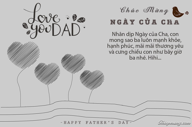 Mẫu thiệp chúc mừng ngày quốc tế nam giới dành cho cha.  (Ảnh: Sưu tầm Internet)