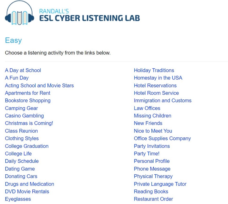 Randall’s ESL Cyber Listening Lab. (Ảnh: Tác giả)