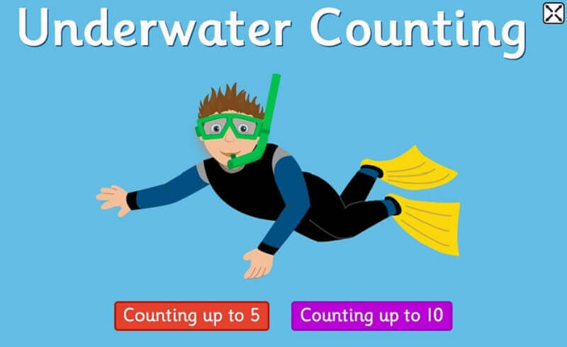 Game Underwater Counting giúp bé tập đếm từ 1 đến 10. (Ảnh: Sưu tầm Internet)