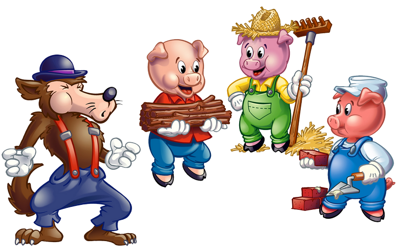 The Three Little Pigs - Ba Chú Heo Con có nhiều tình huống kịch tính. (Ảnh: Diễn đàn tiếng Anh)