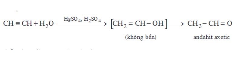Phản ứng cộng H2O của các ankin chỉ xảy ra theo tỷ lệ số mol 1:1. (Ảnh: Chụp màn hình SGK Hóa học 11)