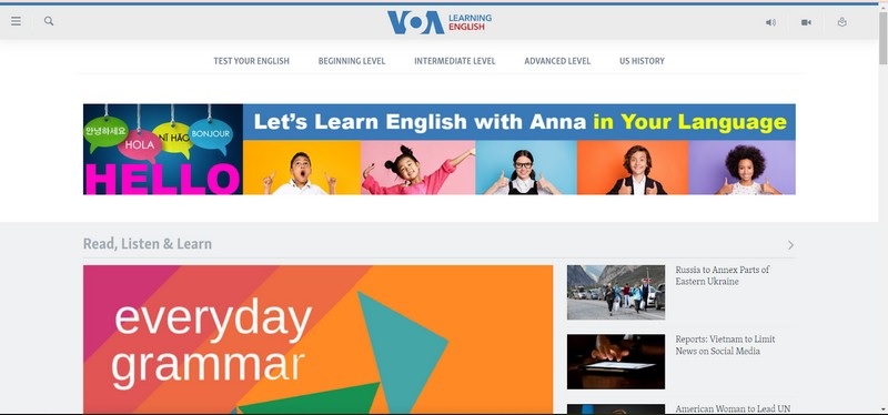 App học từ vựng giao tiếp tiếng Anh VOA Learning English. (Ảnh: Sưu tầm internet)