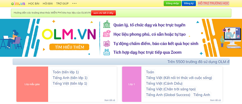 Nhiều tài liệu đào tạo học tiếng Việt cho bé tại Olm.vn. (Ảnh: Olm.vn)