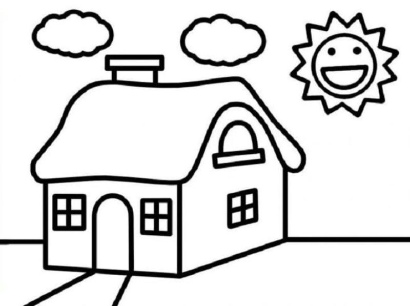 Country house coloring page.  (Photo: Internet Collection)