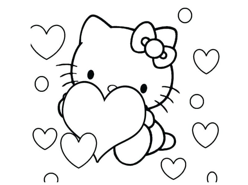 Hello kitty coloring page.  (Photo: Internet Collection)