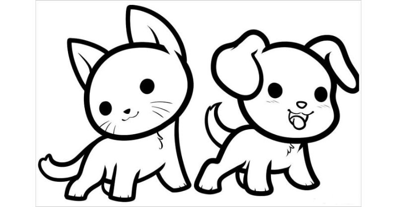 Cute cat drawing for kids to color.  (Photo: Internet Collection)