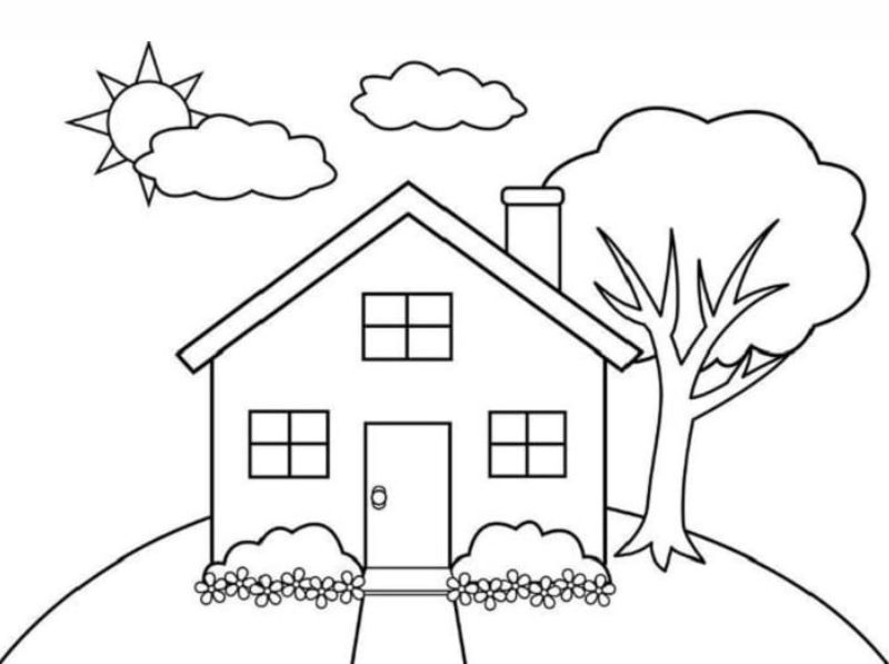 Love house coloring page.  (Photo: Internet Collection)