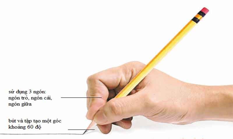 Cách cầm bút đúng cách.  (Ảnh: Sưu tầm Internet)