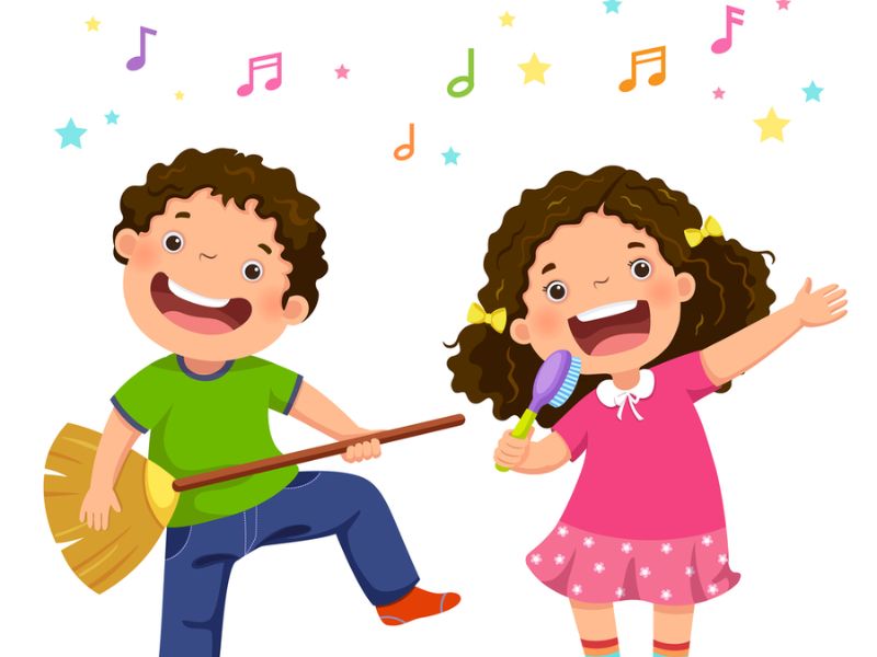 Children learn English with fun songs.  (Photo: Internet Collection)