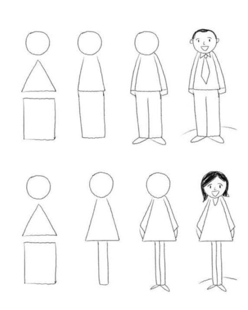 Teach your child to draw simple people.  (Photo: Internet Collection)
