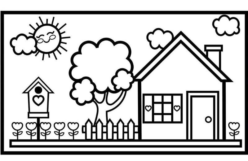 Dạy bé vẽ ngôi nhà đơn giản với 6 bước [Tổng hợp 20+ tranh mẫu]