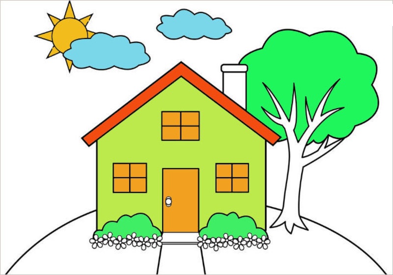 Dạy bé vẽ ngôi nhà đơn giản với 6 bước Tổng hợp 20 tranh mẫu