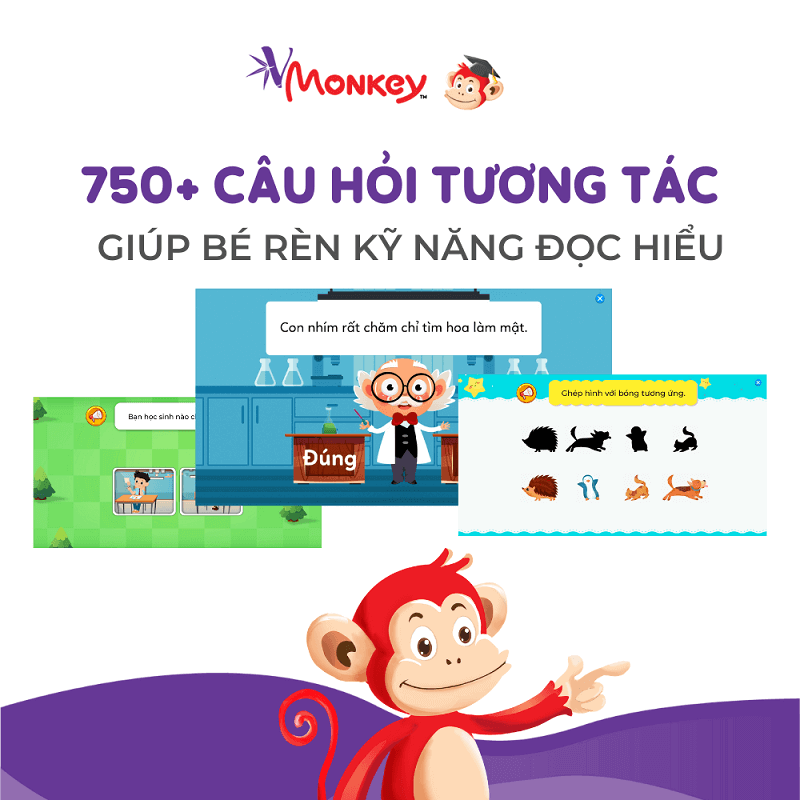 Học giờ Việt siêu sung sướng nằm trong bé nhỏ với Vmonkey. (Ảnh: Monkey)