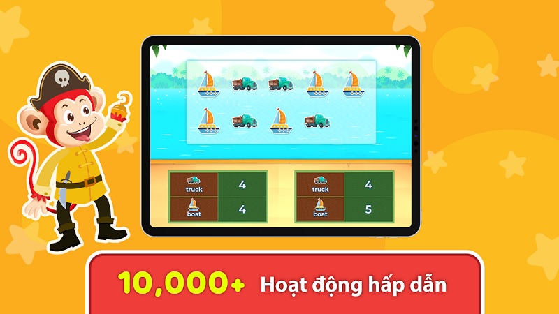 Học toán thông qua nhiều trò chơi cùng Monkey Math. (ảnh: Monkey)