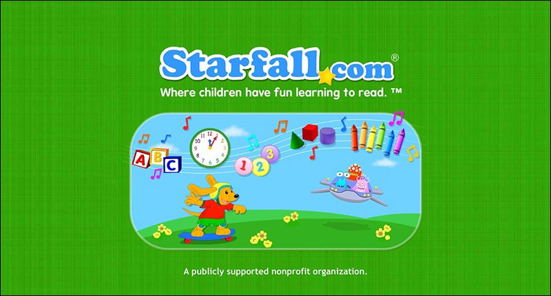 Starfall là trang web dạy tiếng Anh cho trẻ cực kỳ thú vị. (Ảnh: Sưu tầm Internet)