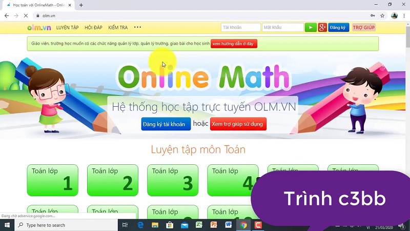 Học toán trực tuyến tại website Olm.vn (Ảnh: Sưu tầm internet)