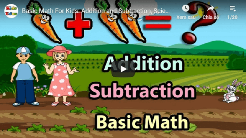 Học toán tiếng Anh qua video cùng Kids Educational Games. thú vị. (Ảnh: Youtube)