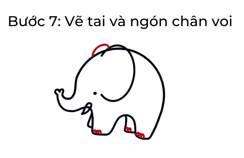 Vẽ Con Voi  Dạy bé vẽ và tô màu con Voi  How to Draw an Elephant Easy    Hoạt hình Vòi