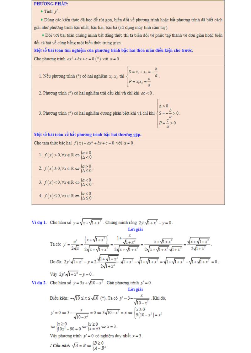 Dạng 1.3: Bài toán chứng minh, giải phương trình, bất phương trình