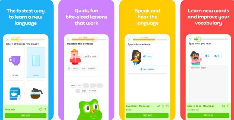 Giao diện ứng dụng học tiếng Anh Duolingo trên iPhone.  (Ảnh chụp màn hình)