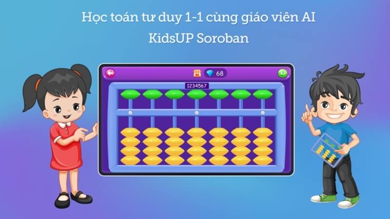 Học toán tư duy cùng Kidsup Soroban. (Ảnh: Kids Up)
