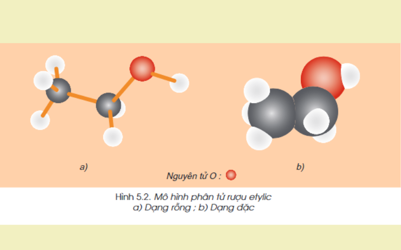 Quan sát hình 55 và cho biết tên các nguyên tử và liên kết hóa học trong phân  tử nước