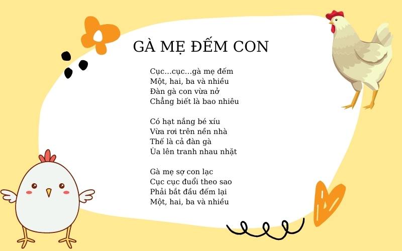Bài thơ cho bé 4 tuổi: Gà u kiểm đếm con cái. (Ảnh: Sưu tầm Internet)