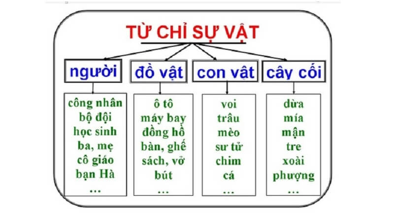 Trong tiếng Việt có nhiều dạng từ chỉ sự vật khác nhau. (Ảnh: Sưu tầm internet)