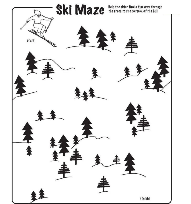 Giải mê cung giúp người trượt tuyết tìm đường đến điểm kết thúc ngắn nhất. (Ảnh: Sylvanlearning)