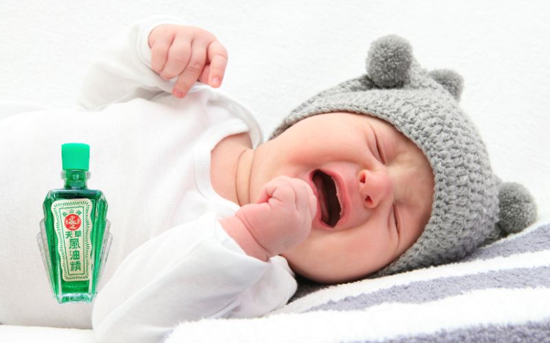 Tuyệt đối không sử dụng dầu gió vì dầu gió khiến vết thương của bé trở nặng hơn (Ảnh: Sưu tầm internet)