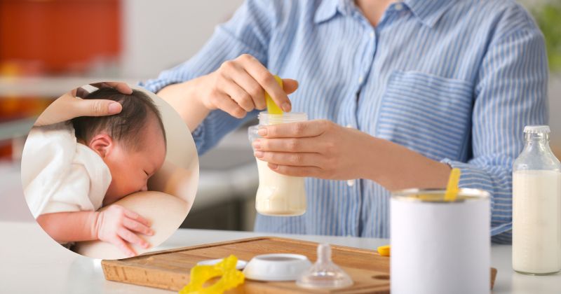 Nuôi con bằng sữa mẹ kết hợp sữa công thức giúp trẻ không bị phụ thuộc vào mẹ. (Ảnh: Sưu tầm Internet)