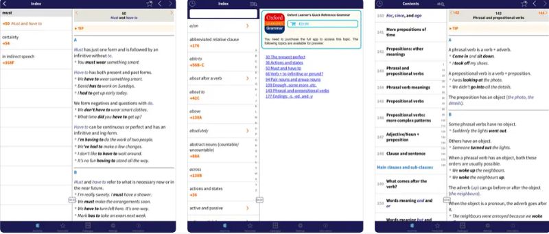 Ứng dụng Oxford English Grammar Reference. (Ảnh: Chụp màn hình)