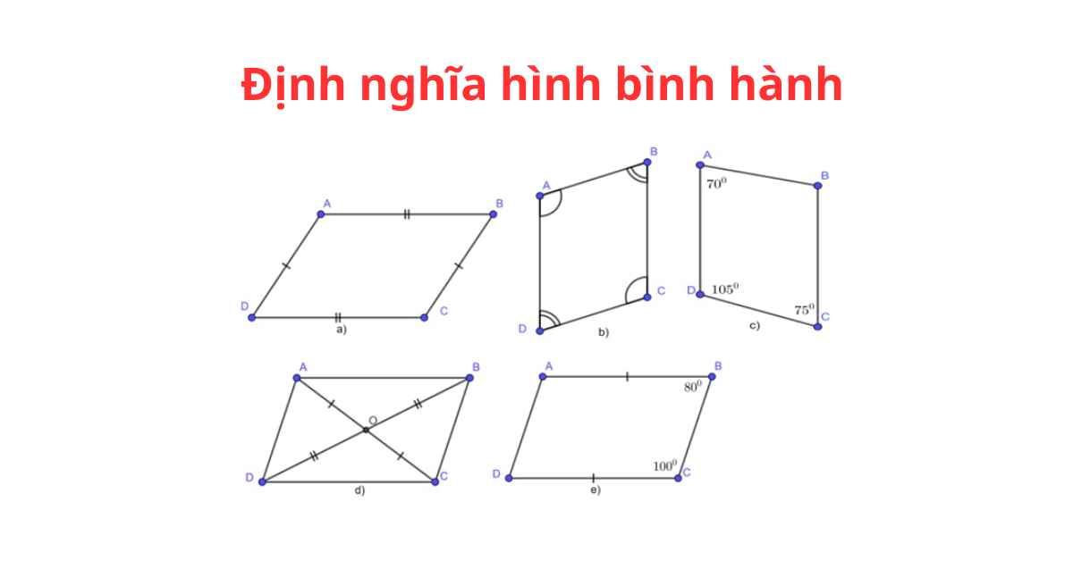 Hình Bình Hành Lớp 4: Định Nghĩa, Tính Chất, Chu Vi, Diện Tích,..