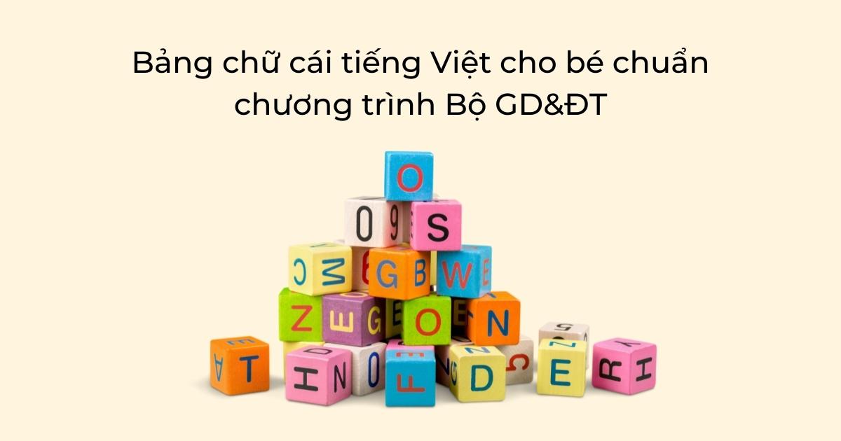 Bảng chữ cái tiếng Việt cho bé chuẩn chương trình Bộ GD&ĐT