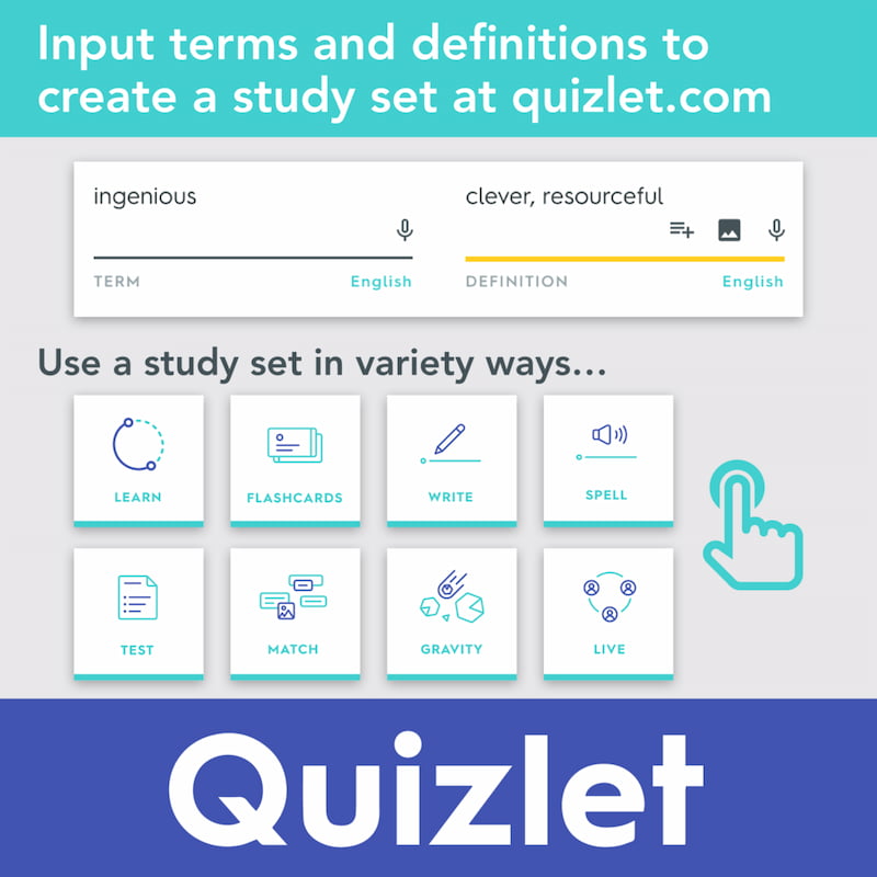 App học từ vựng tiếng Anh Quizlet. (Ảnh: Sưu tầm Internet)